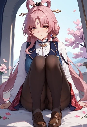 star rail,fu xuan,winter,student uniform,vest  - AI generated anime art